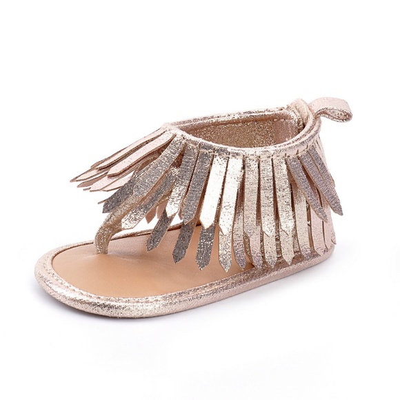 Other - Baby Girl Fun Gold Fringe Sandal Bootie